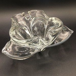 Italian Murano Glass Floriform Grey Bowl Ashtray Art Glass Bowl Mid Century Mode